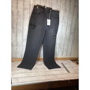 New KanCan Ultra High Rise 90's Straight Leg Jeans Charcoal Size 29